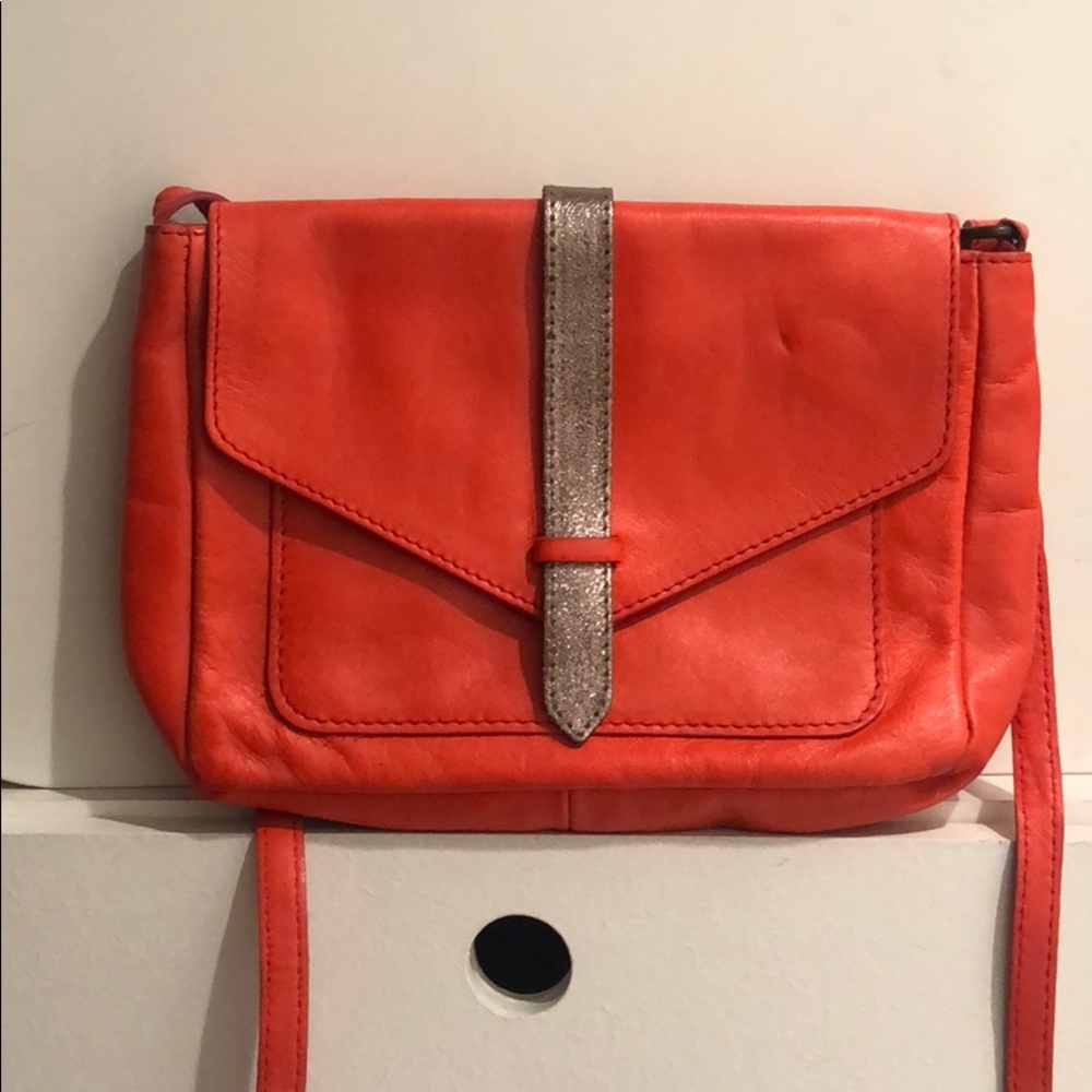 Crazy Lou Orange and metallic purse
